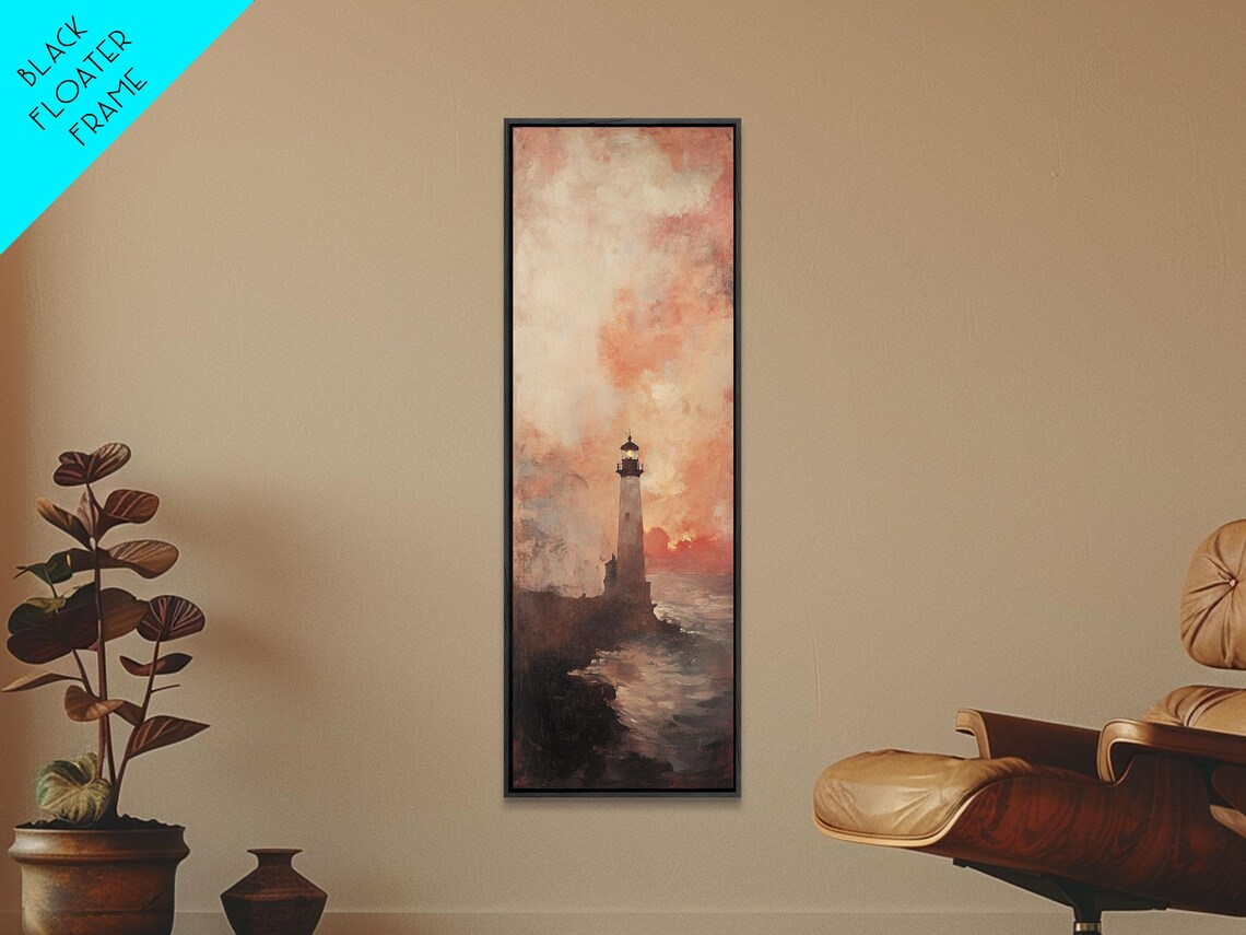 Lighthouse Sunset Coastal Decor, Nautical Art Print - Image 4