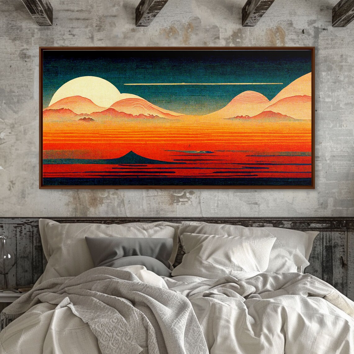 Art Deco Sunset Desert Dunes Art Print - Image 3