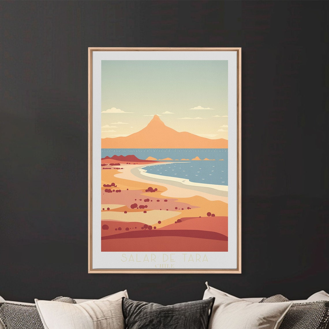 Salar De Tara Chile Desert Coast Mountain Peak Sunset Travel Poster - Image 6