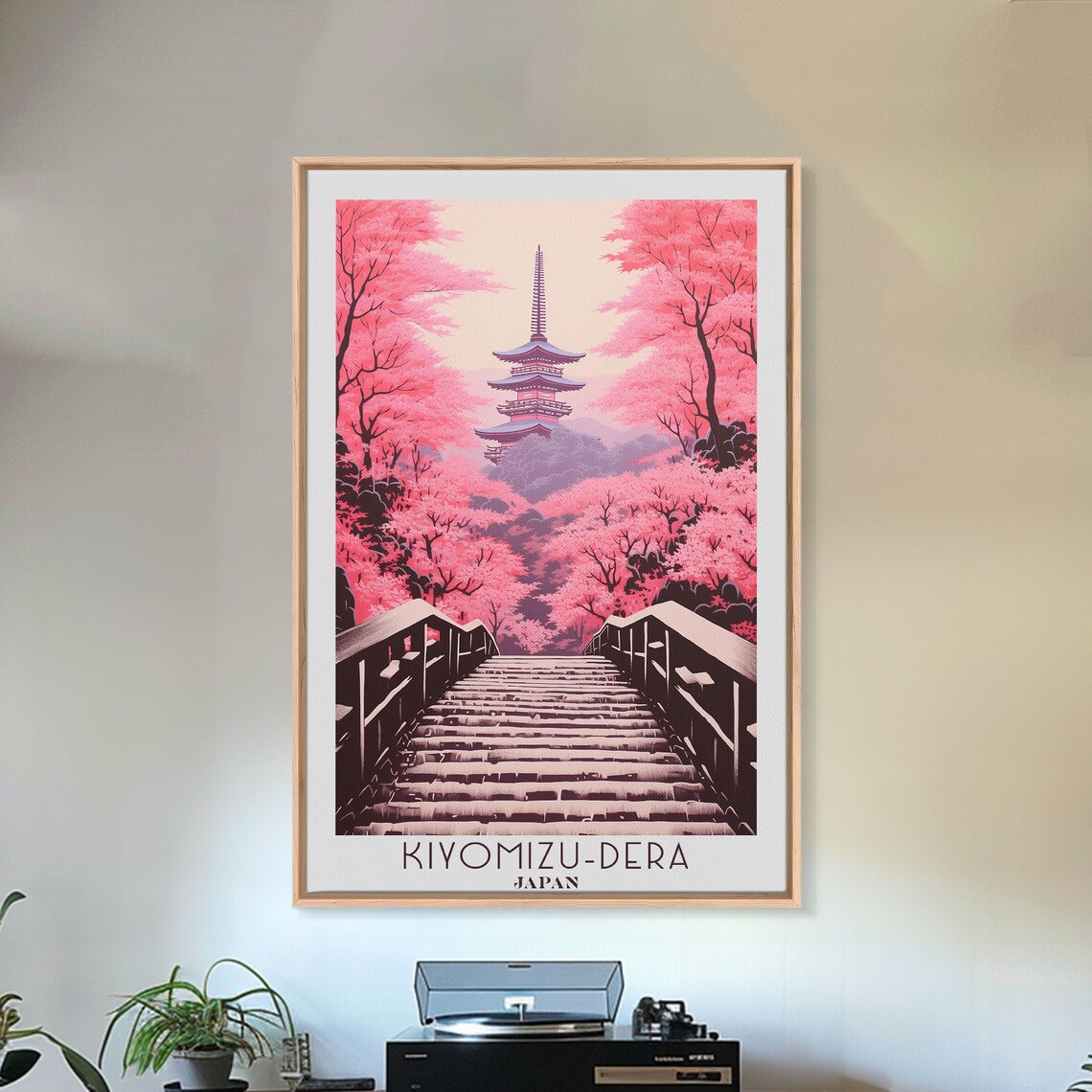 Kiyomizu-dera Japan Cherry Blossom Temple Pagoda Spring Travel Poster - Image 5