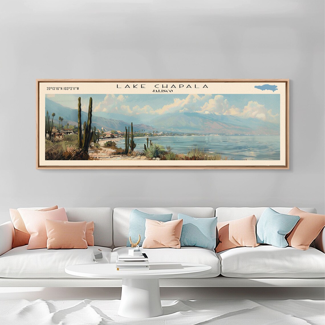 Lake Chapala Travel Poster, Scenic Landscape Art