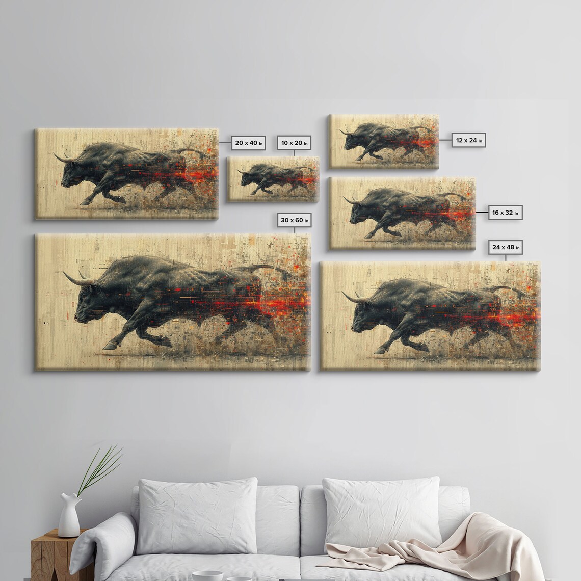 Charging Bull Wall Street Art Print, Western Decor - Image 2