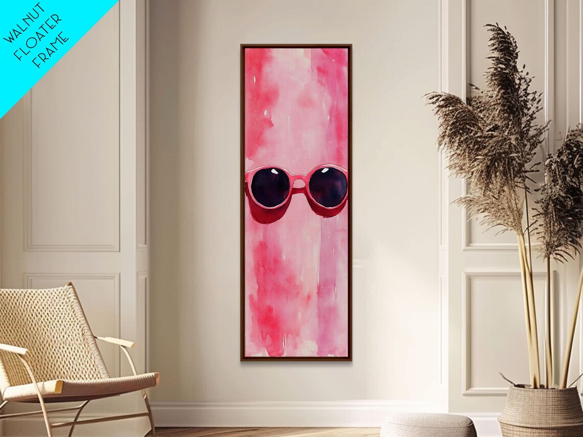 Pink Sunglasses Watercolor Fun Retro Summer Fashion Art Poster - Image 6