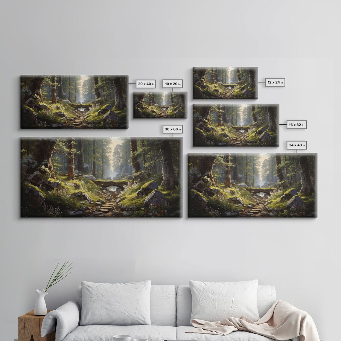 Slightlyscorched Fantasy Forest Mountain Art Print - Image 2