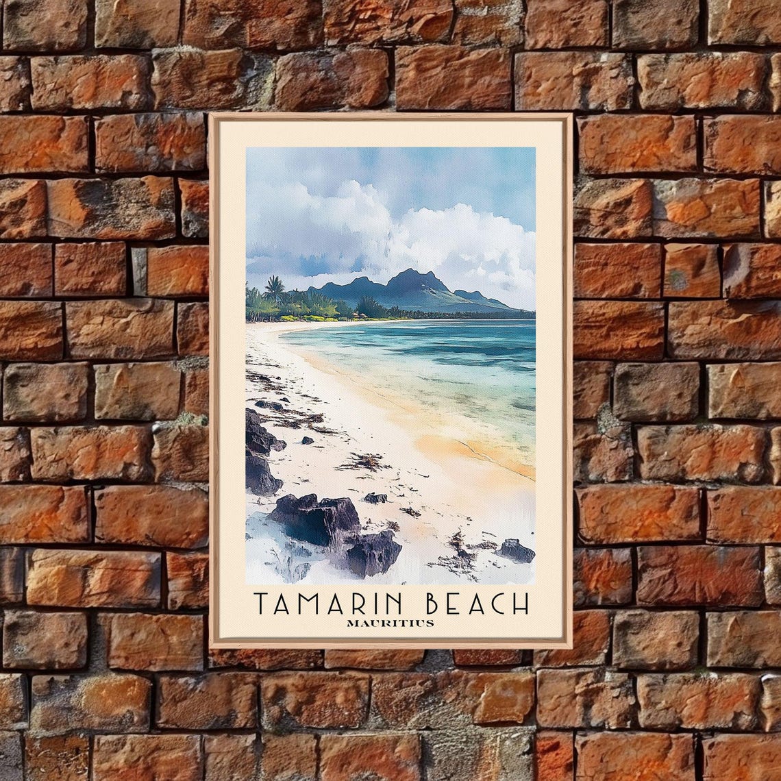 Tamarin Beach Mauritius White Sand Bay Volcanic Rock Shore Poster - Image 4