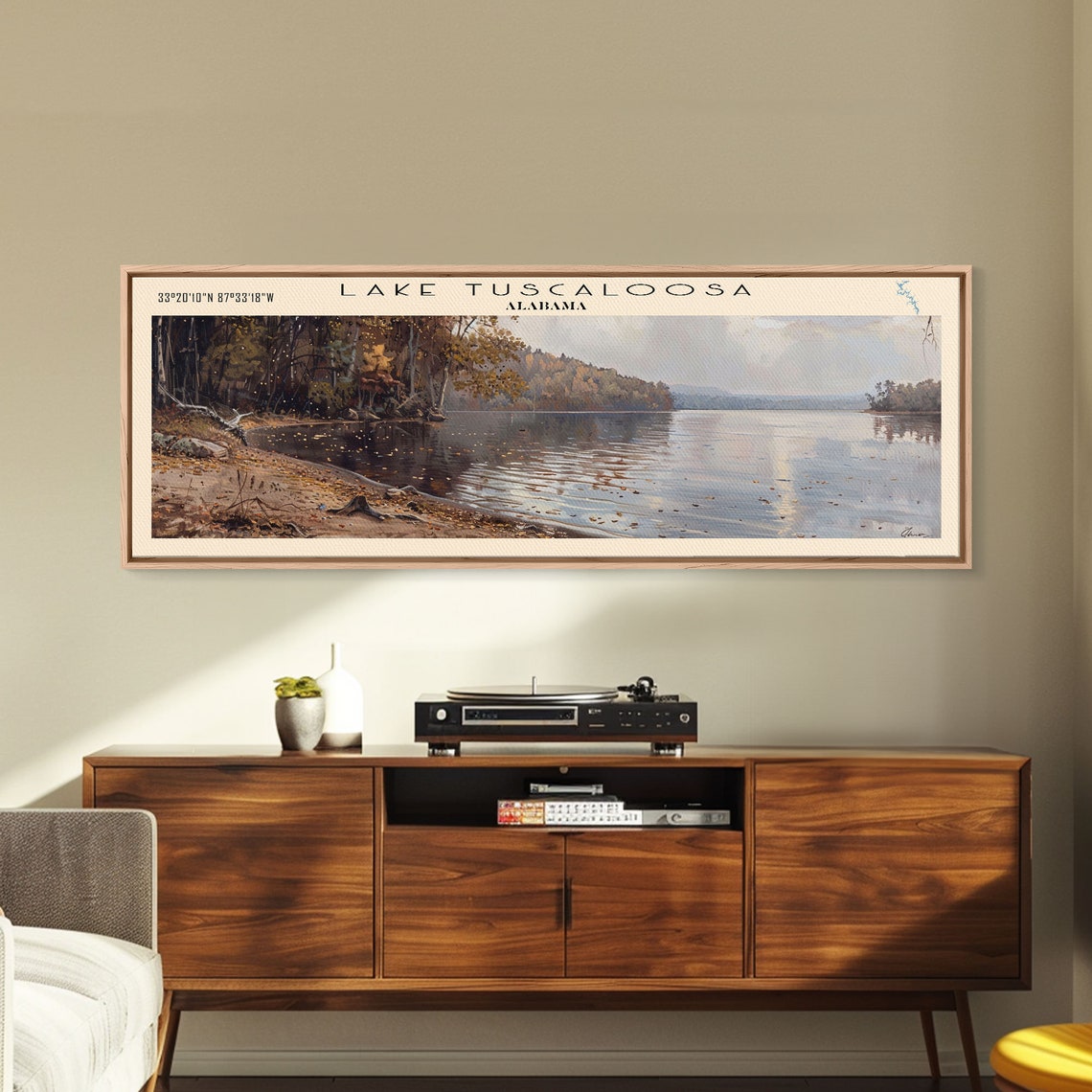 Lake Tuscaloosa Alabama Framed Print Lake House Decor Panoramic Wall Art Travel Poster Landscape Painting Living Room Decor - Image 5