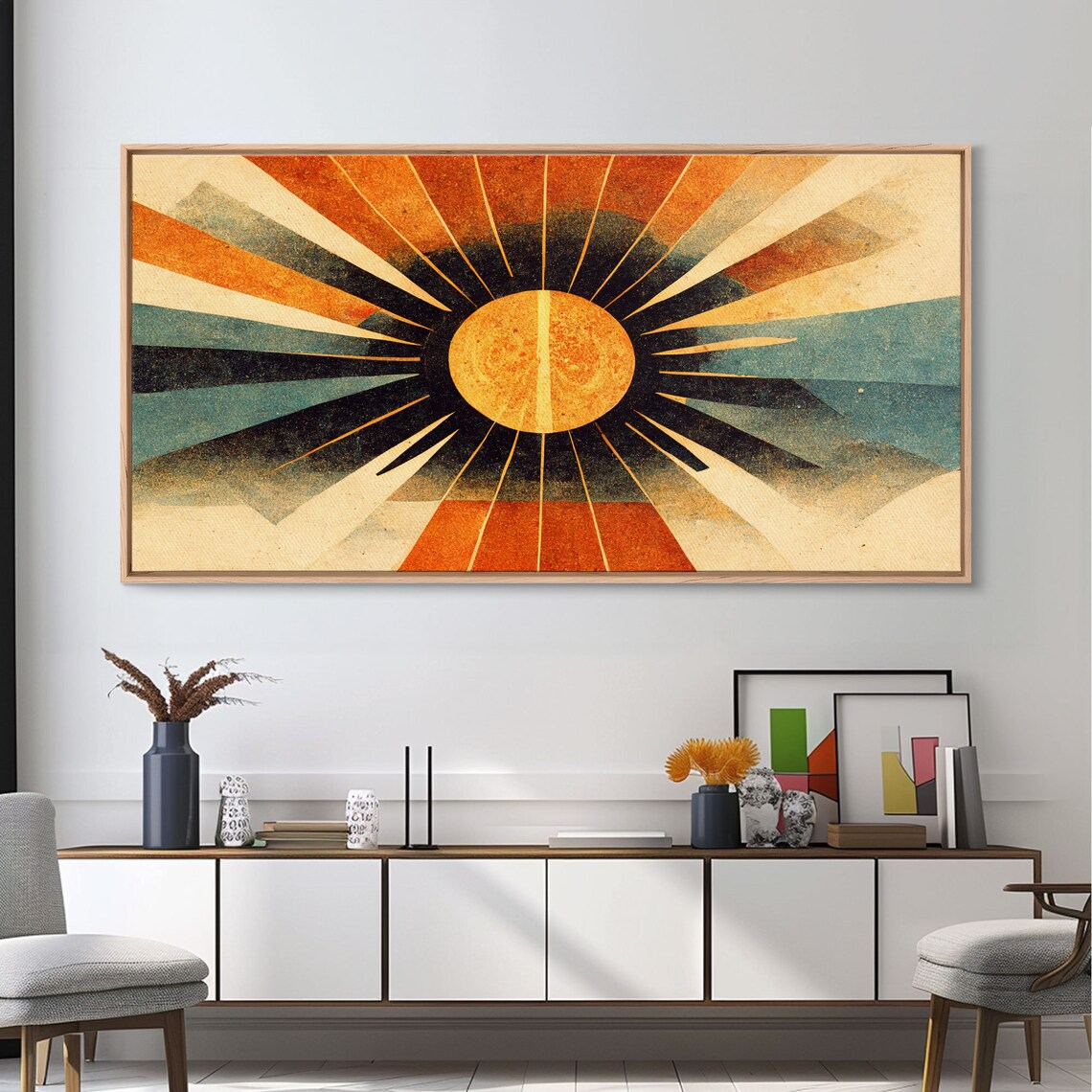 Abstract Midcentury Modern Sunburst Art Print - Image 6