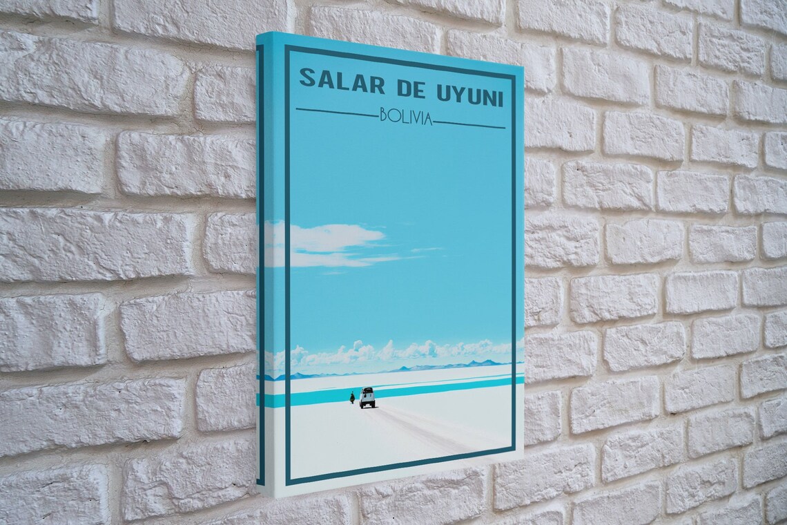 Salar De Uyuni Bolivia Mirror Salt Flat Minimalist Travel Poster - Image 4
