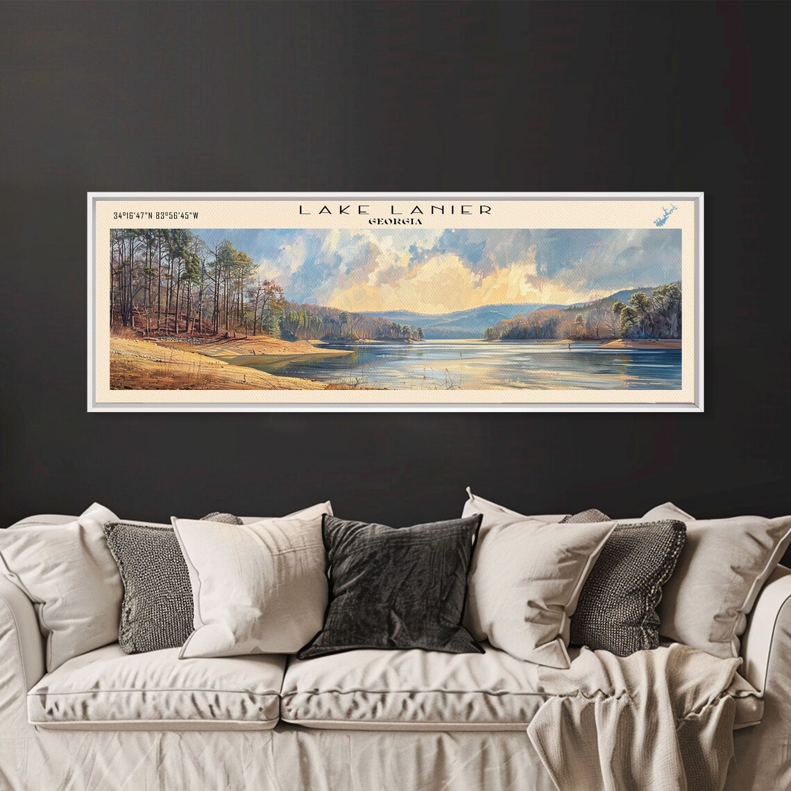 Lake Lanier Georgia Travel Poster, Scenic Lake View - Image 2
