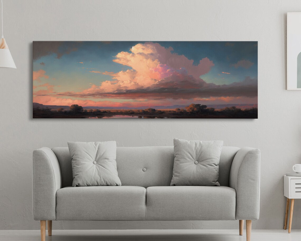 Texas Prairie Sunset Watercolor Landscape Art Print - Image 2