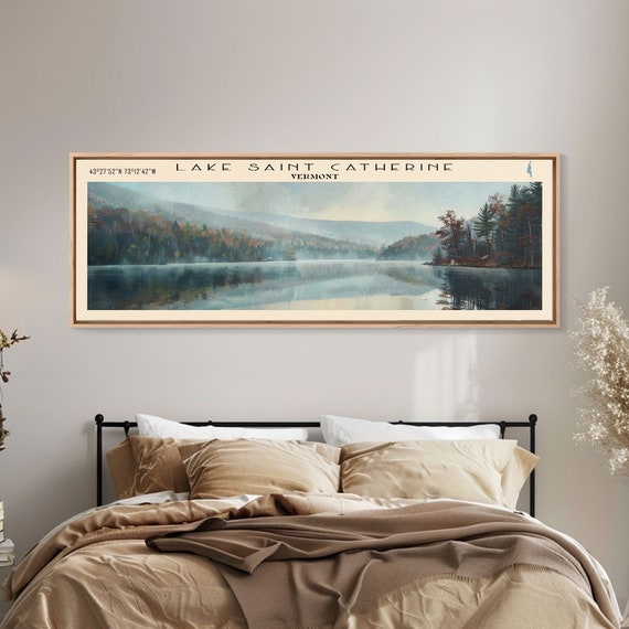 Lake Saint Catherine Travel Poster, Minimalist Decor