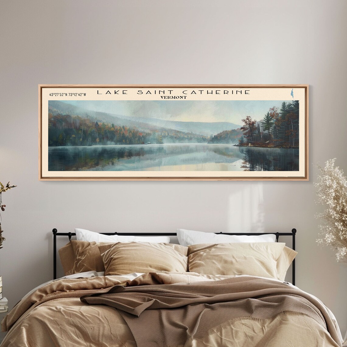 Lake Saint Catherine Travel Poster, Minimalist Decor
