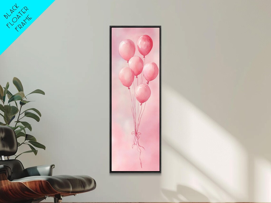 Pink Balloons Watercolor Whimsical Party Celebration Art Poster - Image 6