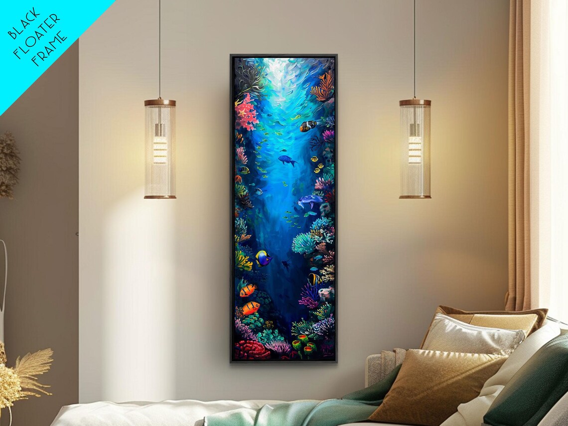 Coral Reef Ocean Life Tropical Fish Underwater Vertical Art Poster - Image 5