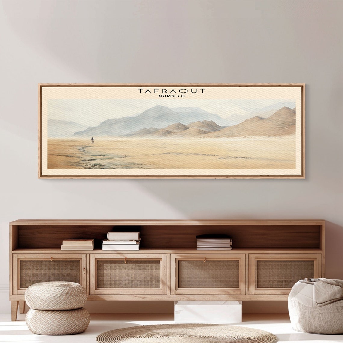 Tafraout Morocco Desert Plain Hazy Atlas Mountain View Travel Poster - Image 3
