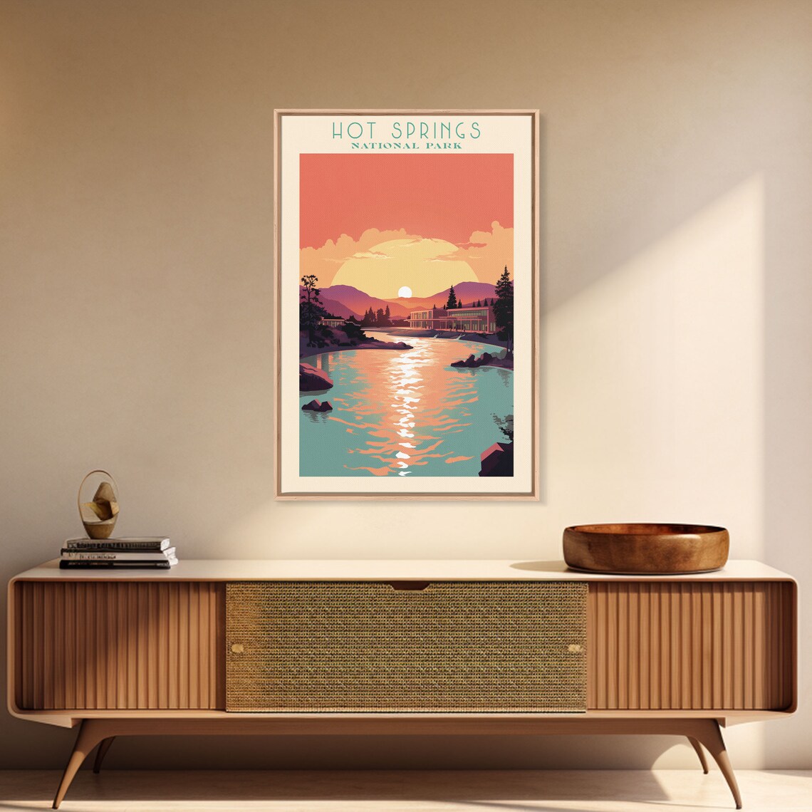 Hot Springs National Park Lake Sunset Bathhouse Arkansas Travel Poster - Image 3
