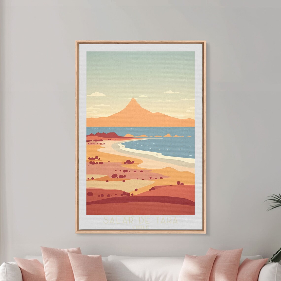 Salar De Tara Chile Desert Coast Mountain Peak Sunset Travel Poster - Image 4