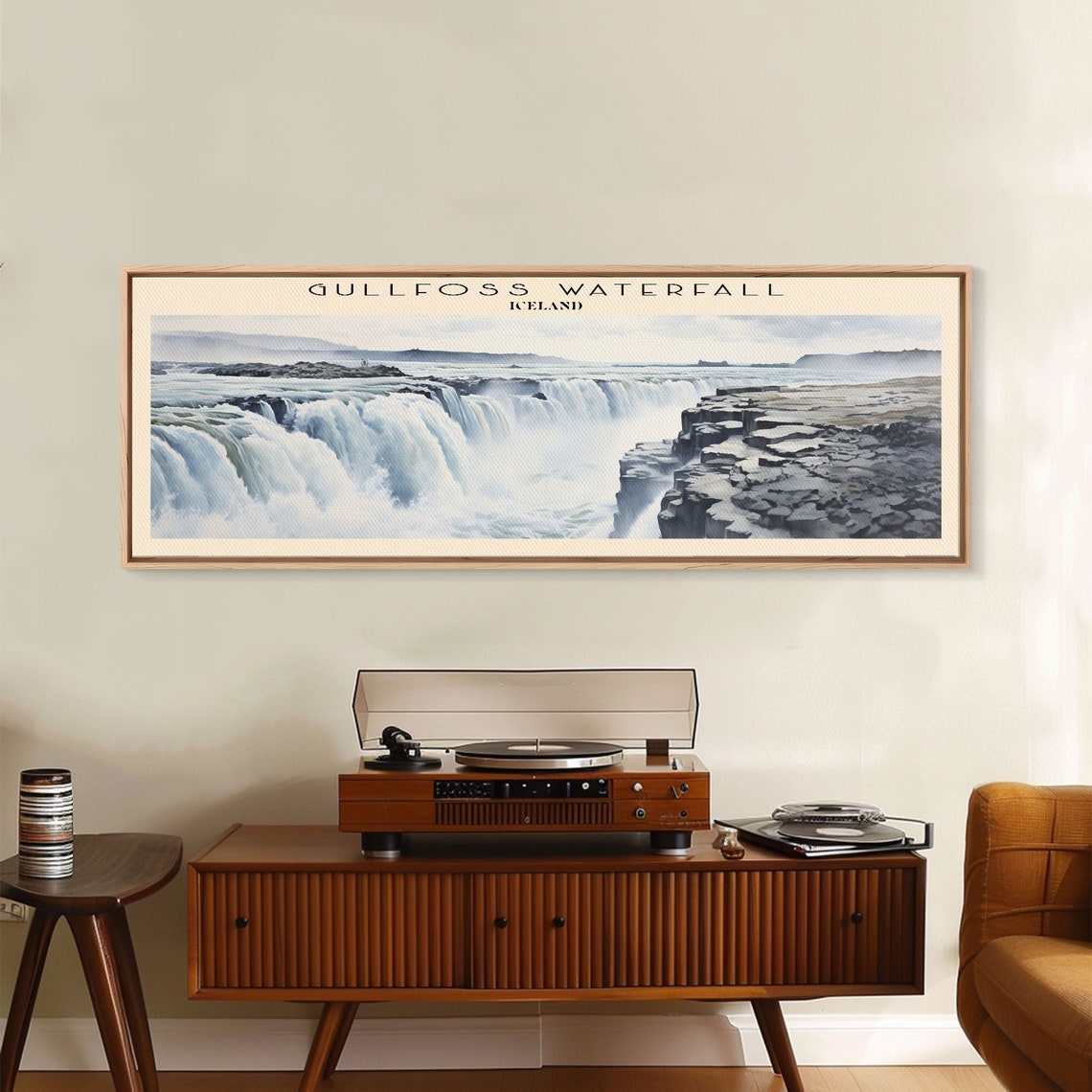 Gullfoss Waterfall Iceland Powerful Cascade Canyon View Travel Poster - Image 6