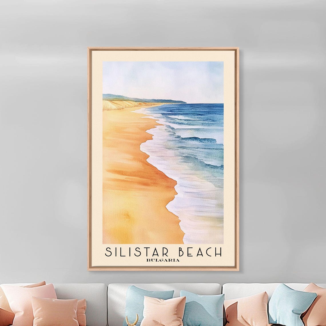 Silistar Beach Bulgaria Golden Sand Blue Waves Empty Shoreline Poster - Image 2