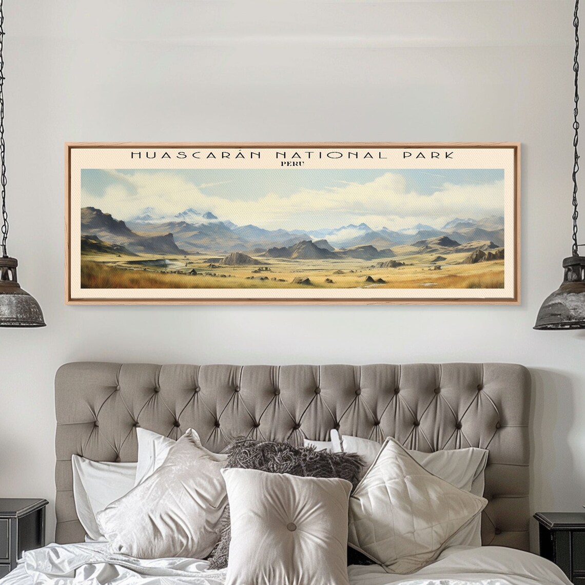 Huascaran National Park Peru Andes Peaks Golden Plains Panoramic Poster - Image 3
