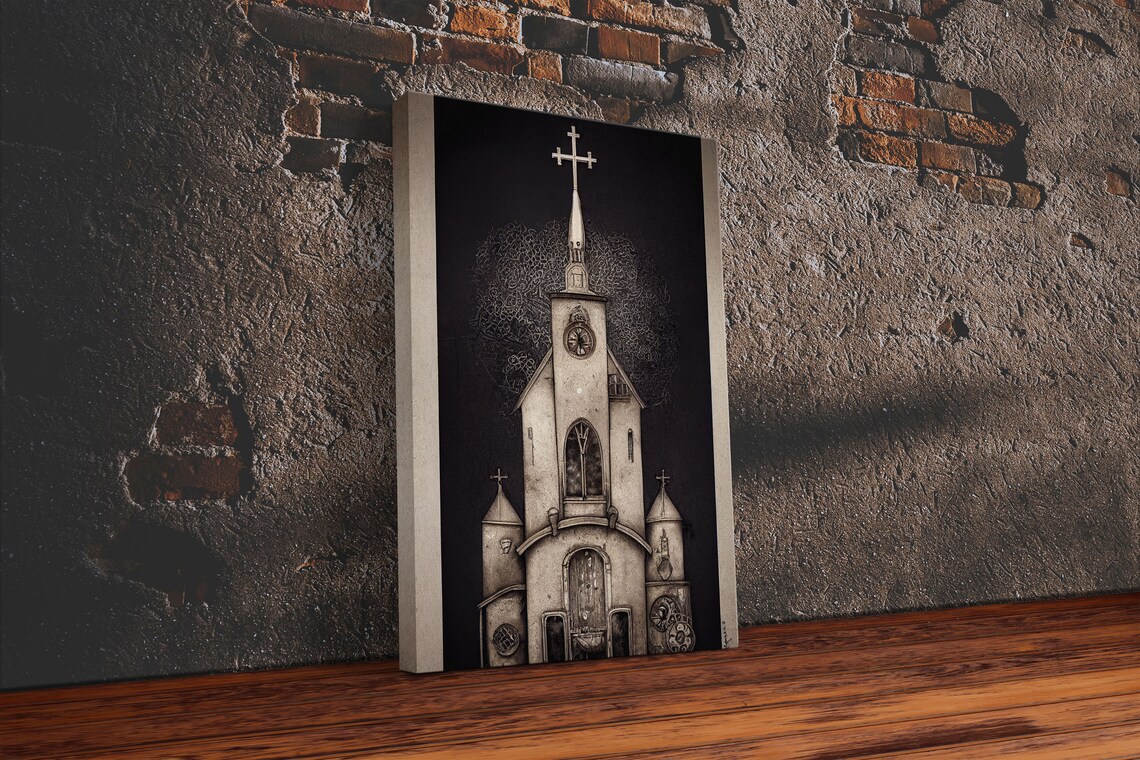 Gothic Church Art Print, Christian Wall Decor - Image 6