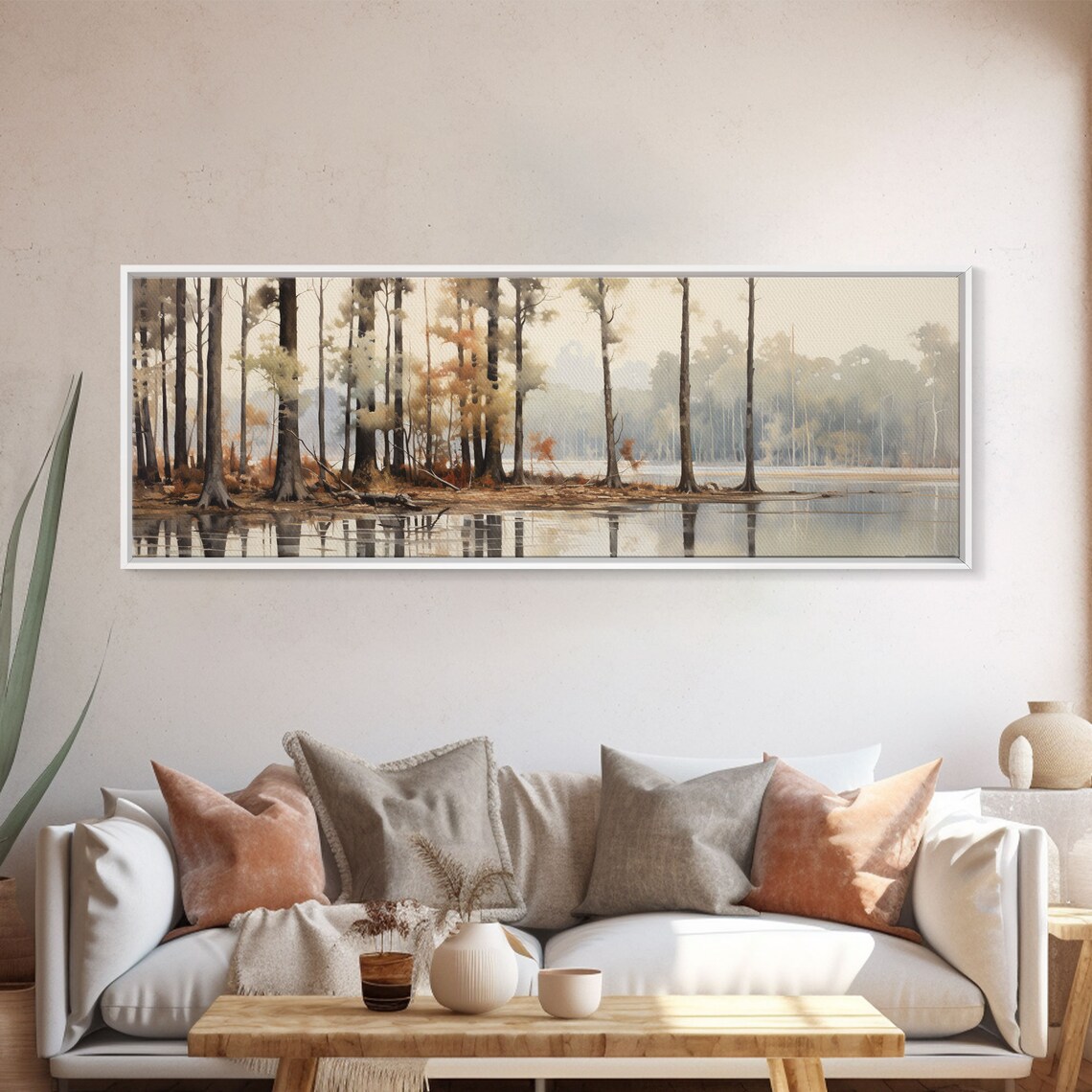 Congaree Swamp Watercolor Tall Cypress Trees Misty Wetlands Art Print - Image 5