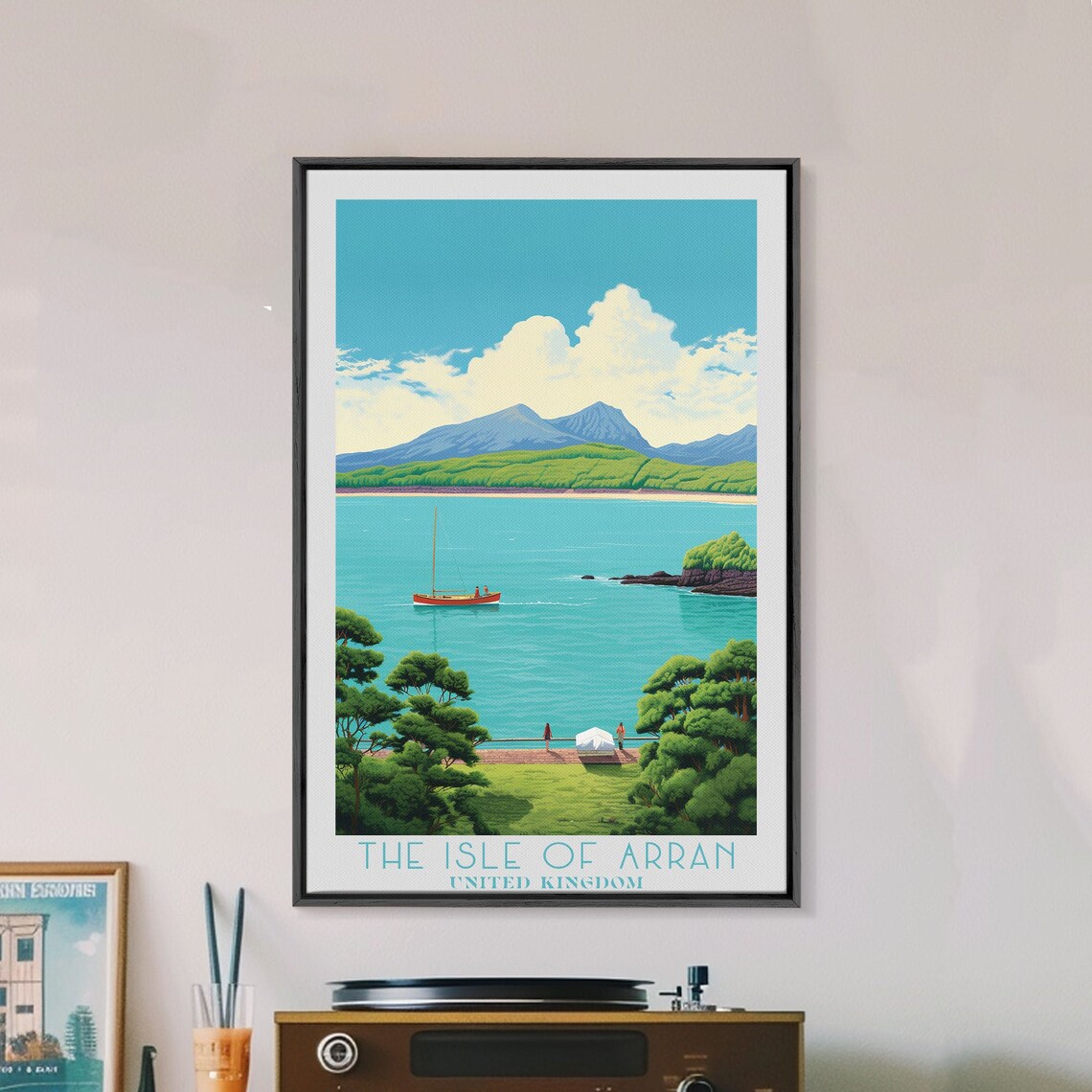 Isle Of Arran Scotland Sailboat Bay Mountain Backdrop Travel Poster - Image 6
