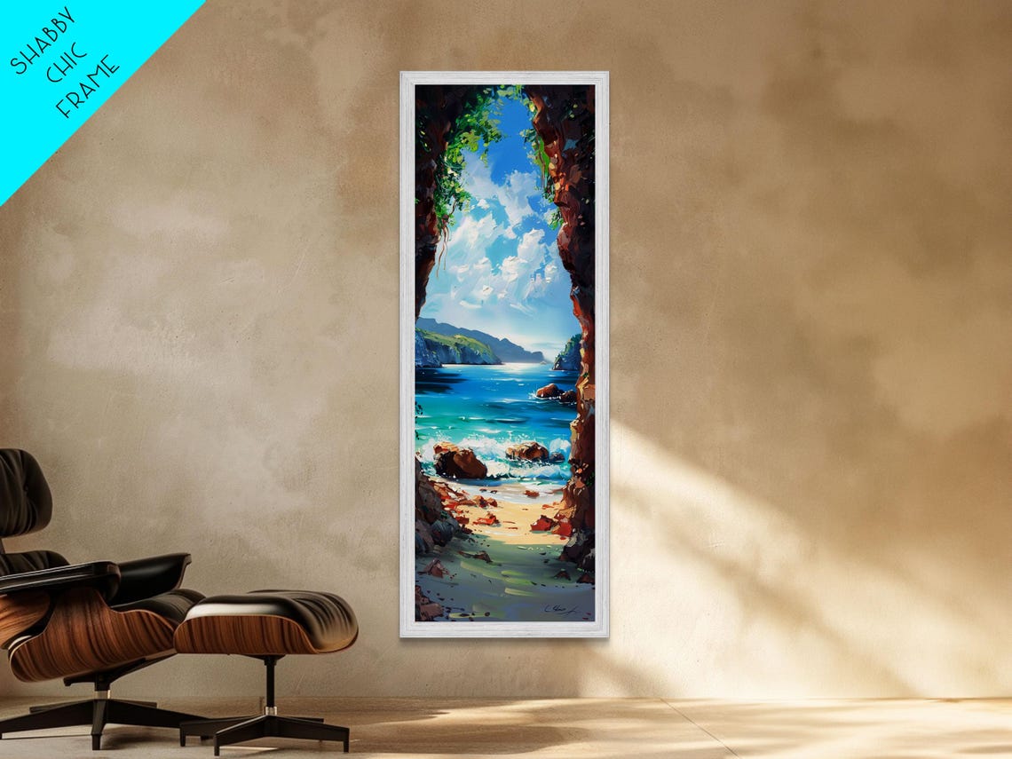 Rocky Sea Cave Arch Turquoise Ocean Beach Cove View Travel Poster - Image 5