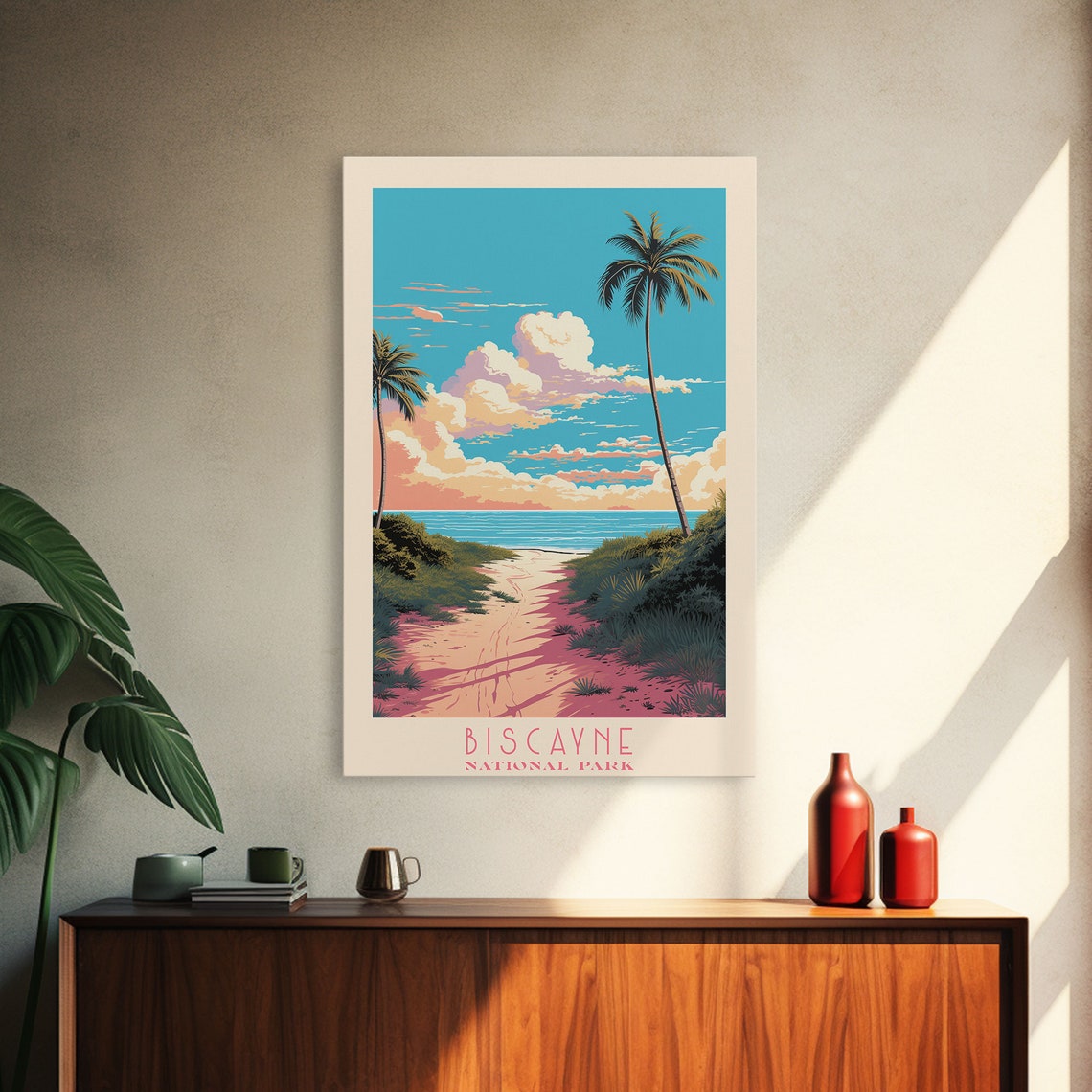 Biscayne National Park Palm Beach Path Ocean Florida Travel Poster - Image 4
