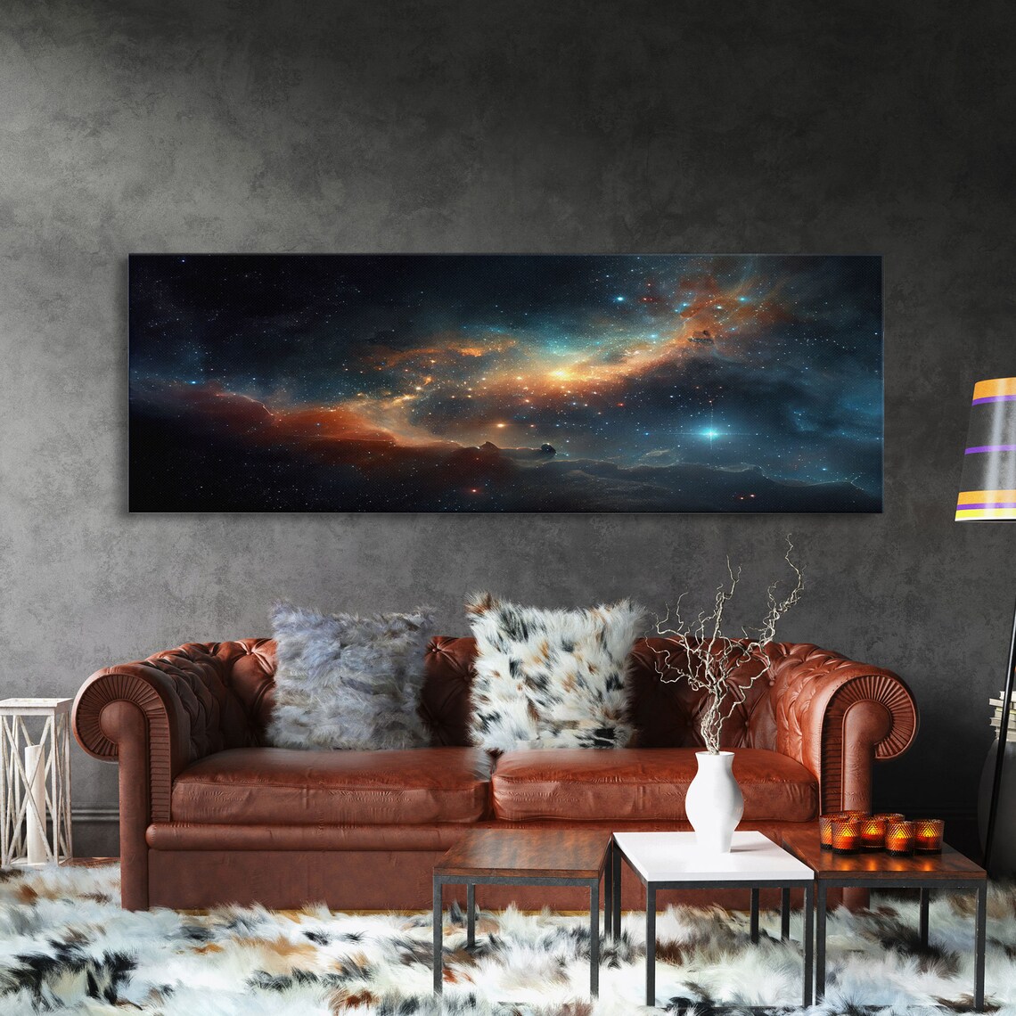 Van Gogh-Inspired Starry Night Sky Panoramic Art Print - Image 3