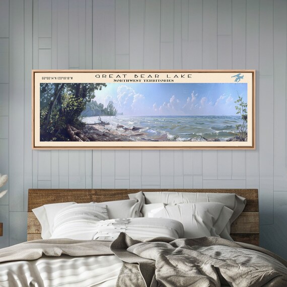Great Bear Lake Northwest Territories Sunny Waves Shore Panoramic Poster