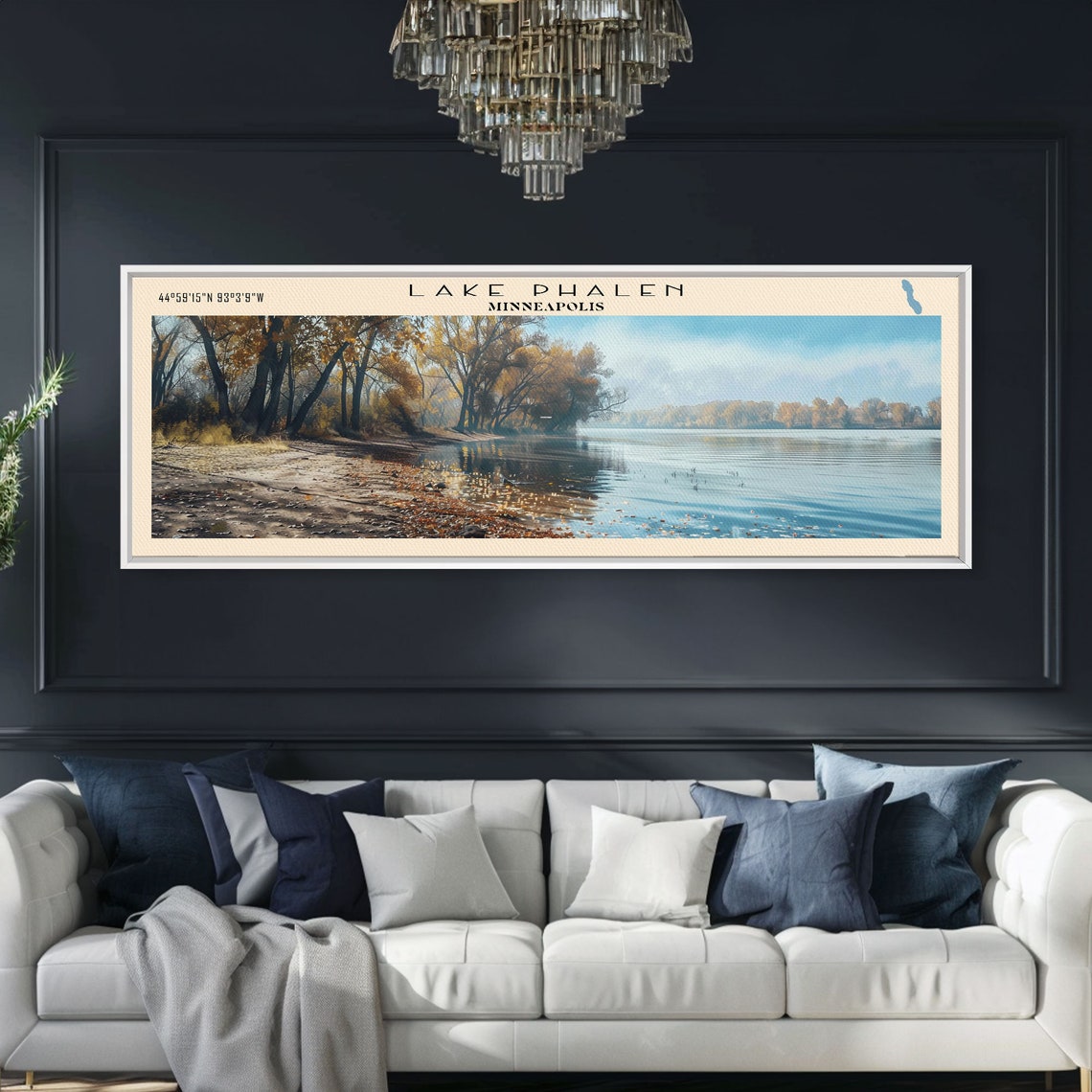 Lake Phalen Minneapolis Autumn Golden Shore Panoramic Travel Poster - Image 2