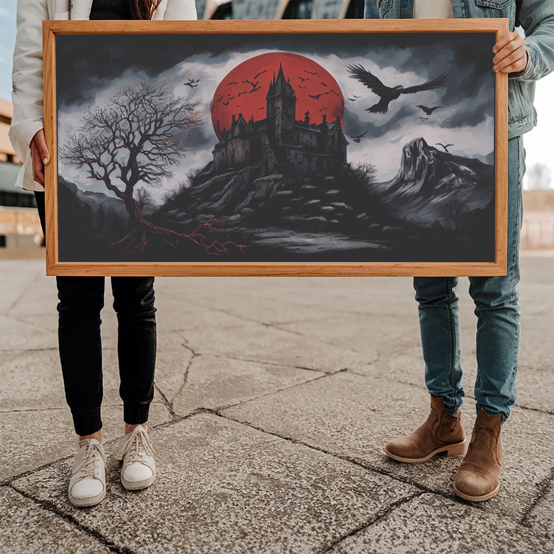 Haunted Castle Blood Moon Crows Dead Tree Gothic Horror Dark Poster - Image 5