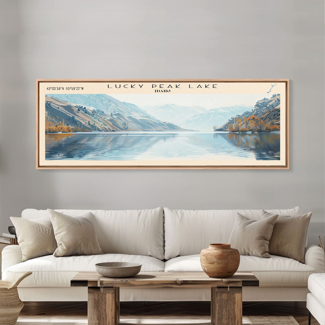 Lucky Peak Lake Idaho Travel Poster, Lake House Decor - Image 5
