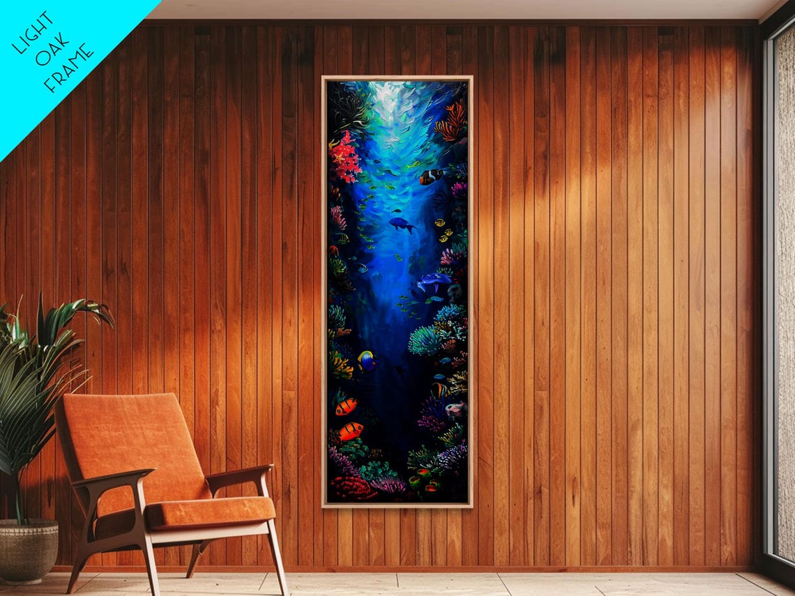 Coral Reef Ocean Life Tropical Fish Underwater Vertical Art Poster - Image 4