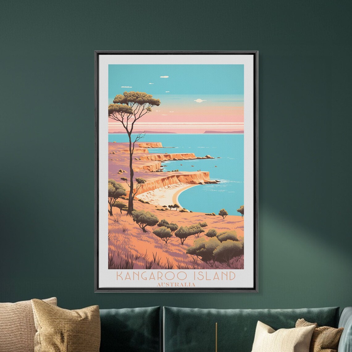Kangaroo Island Australia Coastal Cliffs Turquoise Ocean Vintage Poster - Image 6