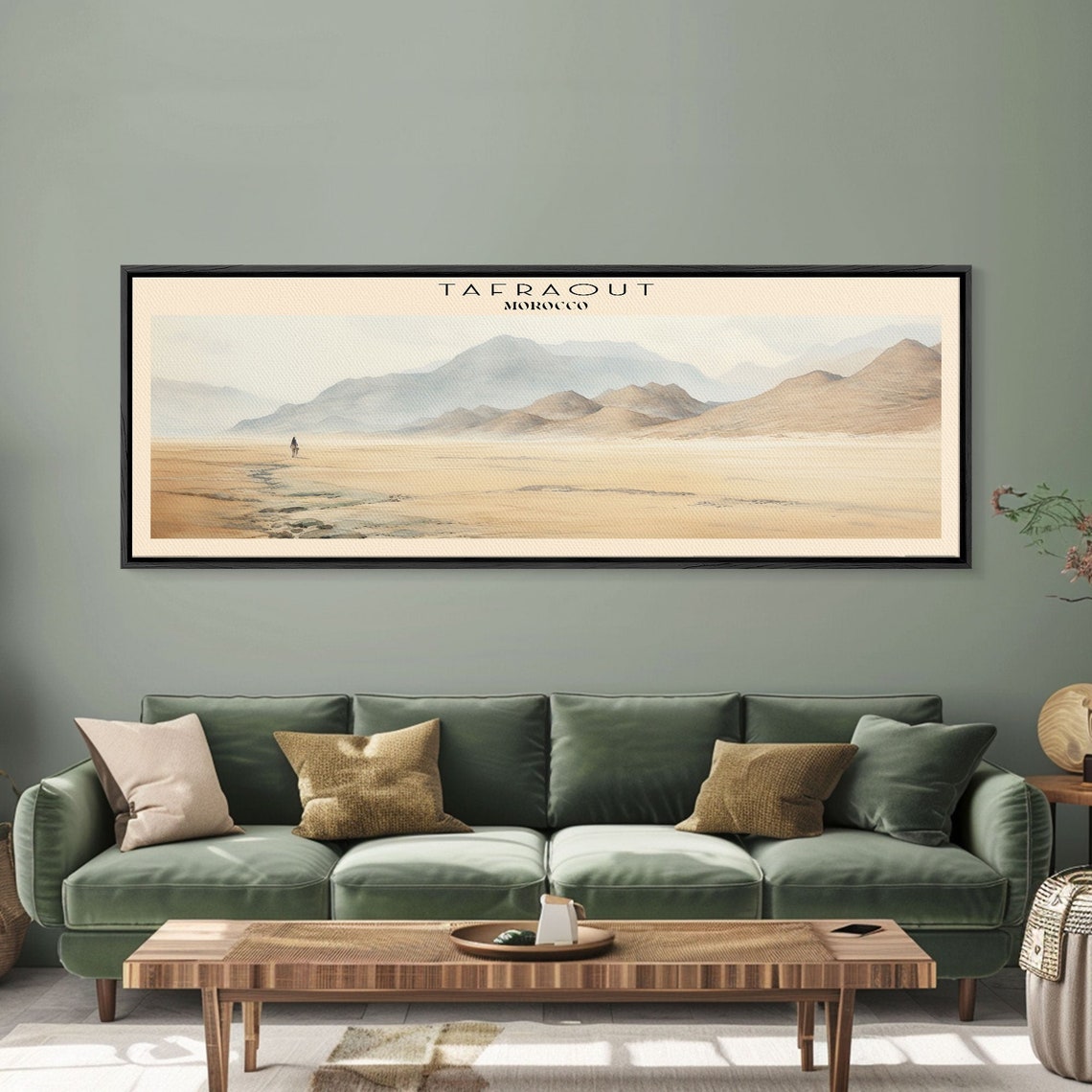Tafraout Morocco Desert Plain Hazy Atlas Mountain View Travel Poster - Image 2