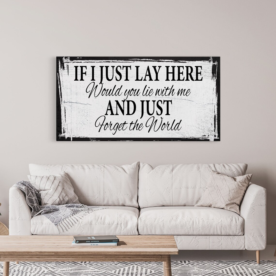 If I Lay Here Bedroom Sign, Above Bed Wall Art Print
