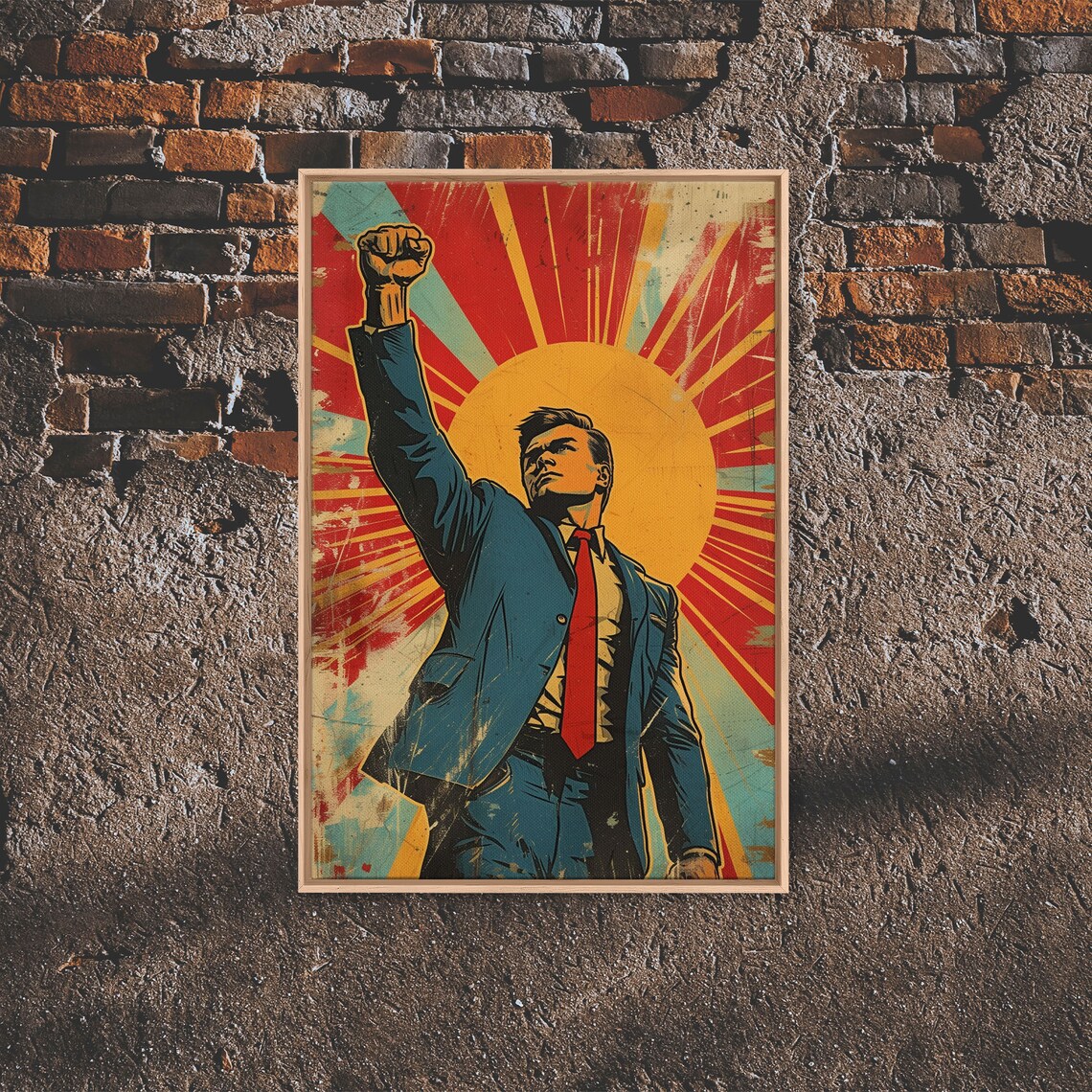 Capitalism Propaganda Poster, 1950s Retro Comic Art