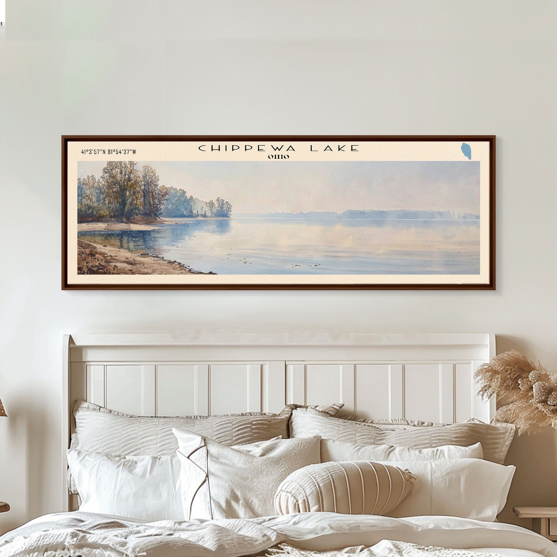 Chippewa Lake Ohio Sandy Shore Calm Water Soft Sky Travel Poster - Image 3