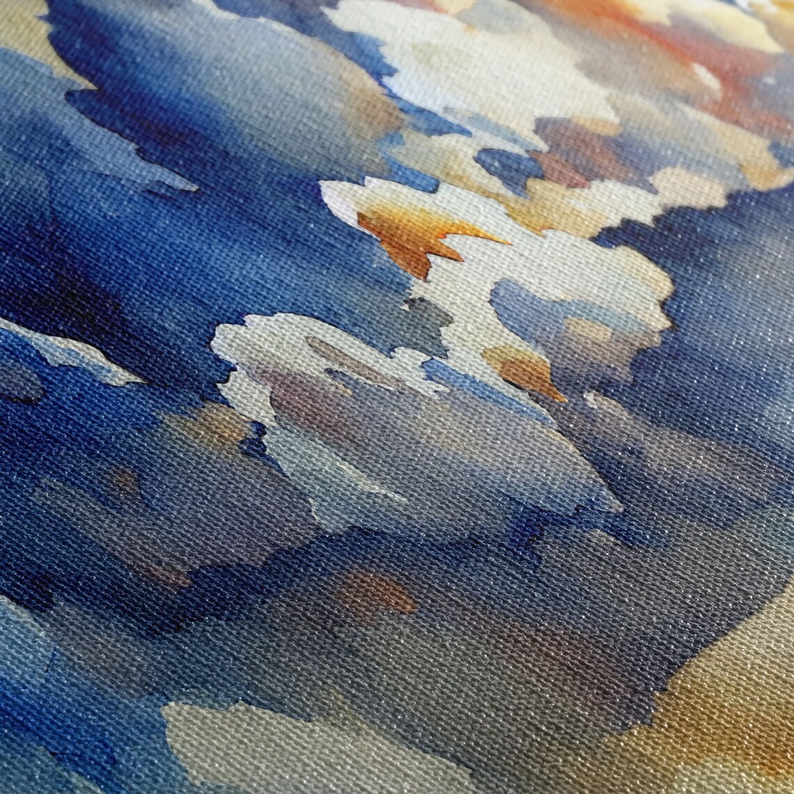 Whimsical Clouds and Blue Sky Art Print, Minimalist - Image 2