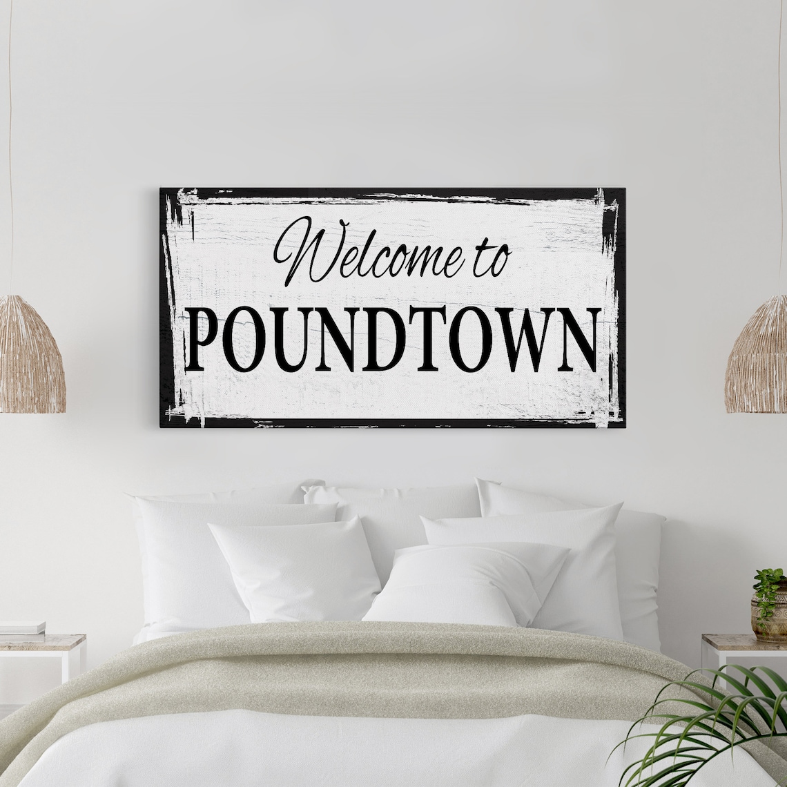 Welcome to Poundtown Funny Bedroom Wall Art Print