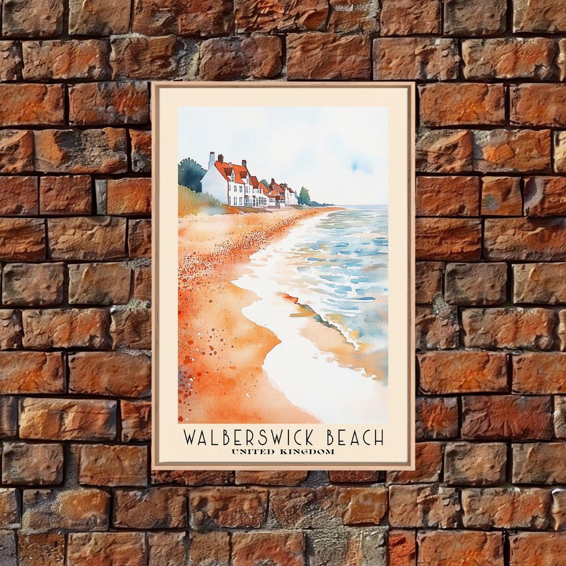 Walberswick Beach United Kingdom Sandy Shore Watercolor Poster - Image 5
