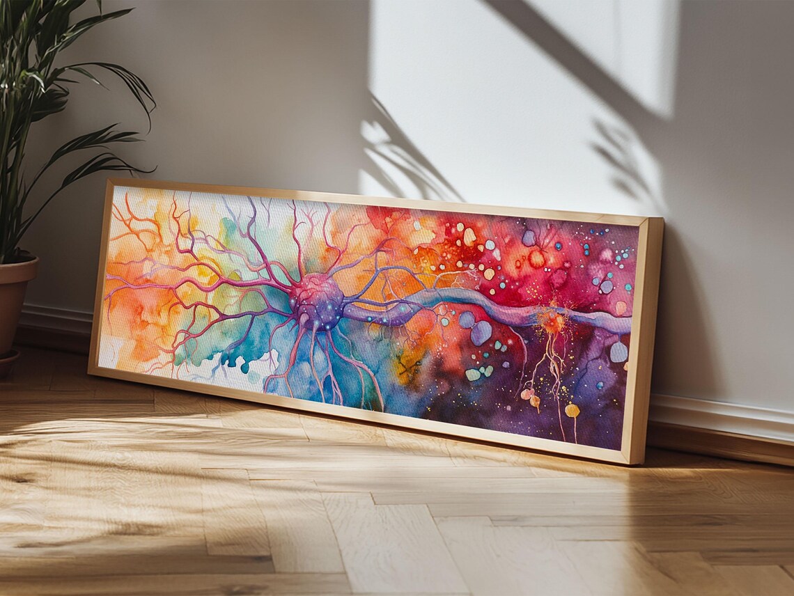 Neurons Abstract Brain Art Print, Modern Study Decor - Image 3