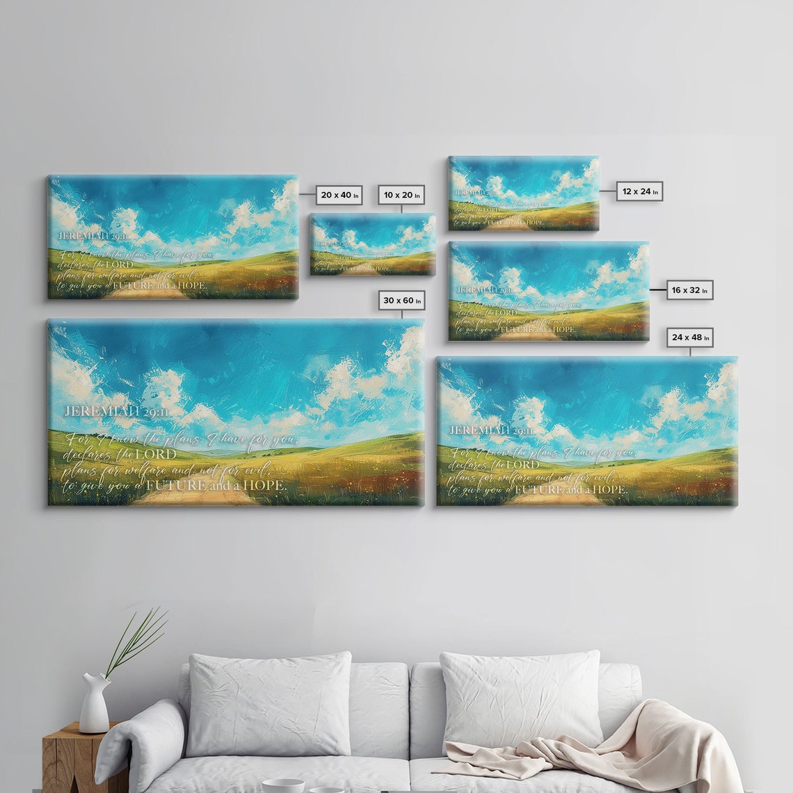 Jeremiah 29:11 Future and a Hope Wheat Field Path Scripture Wall Art - Image 2