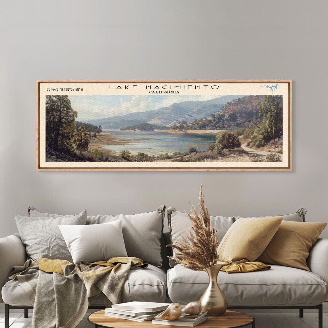 Lake Nacimiento California Travel Poster, Landscape