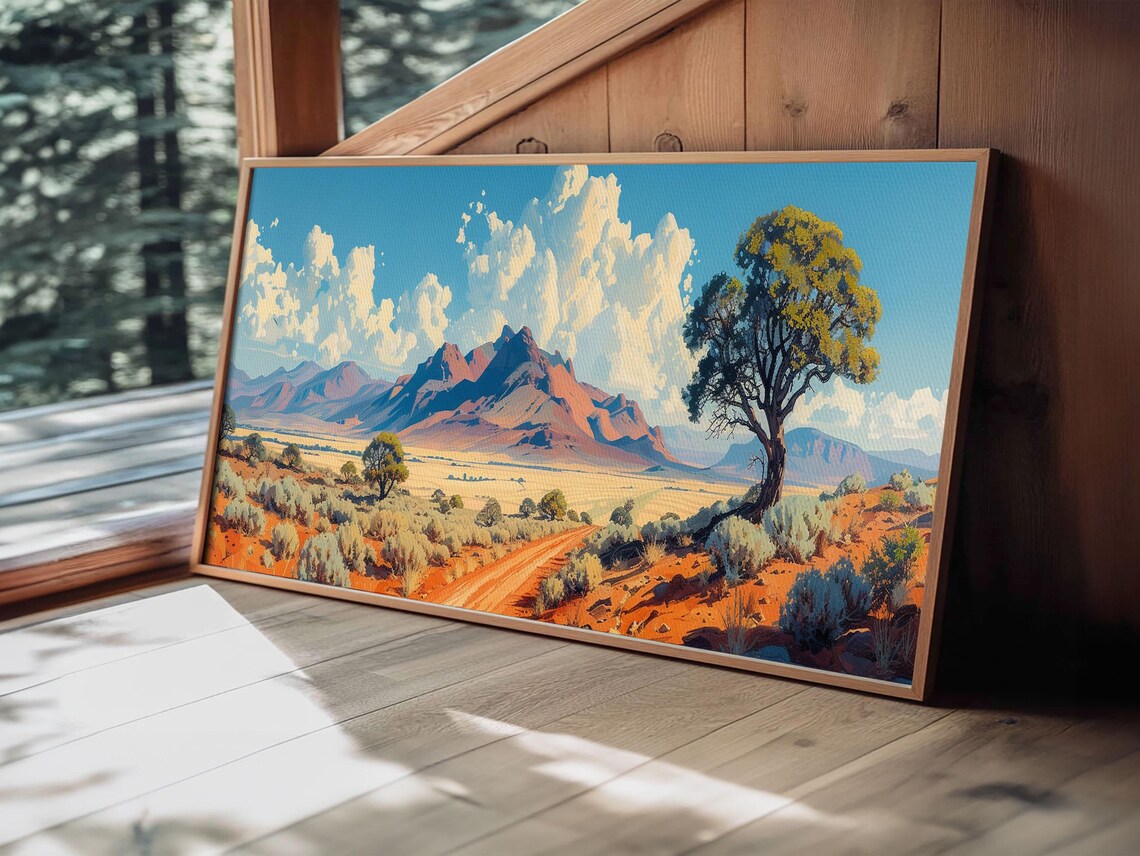 Southwestern Desert Mountains Red Rock Pueblo Landscape Poster - Image 5