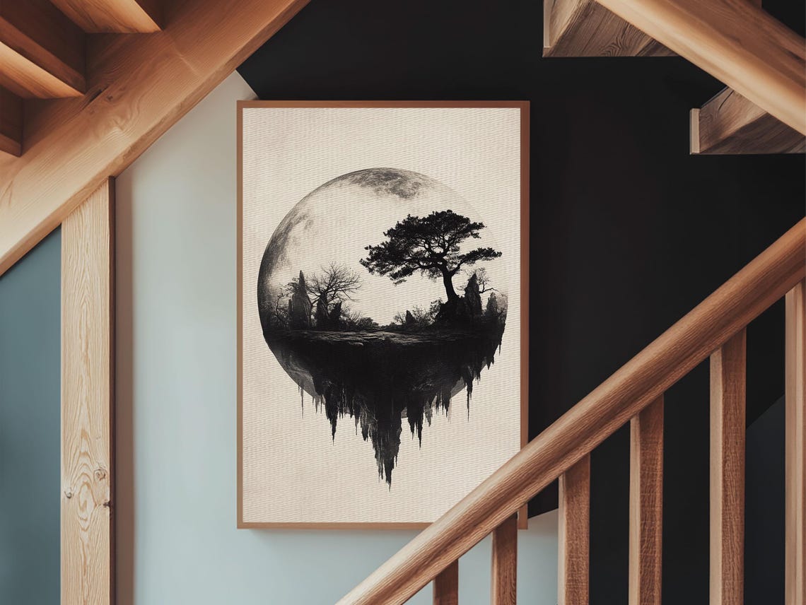 Haunted Cemetery Full Moon Snowglobe Spooky Halloween Art Print - Image 5