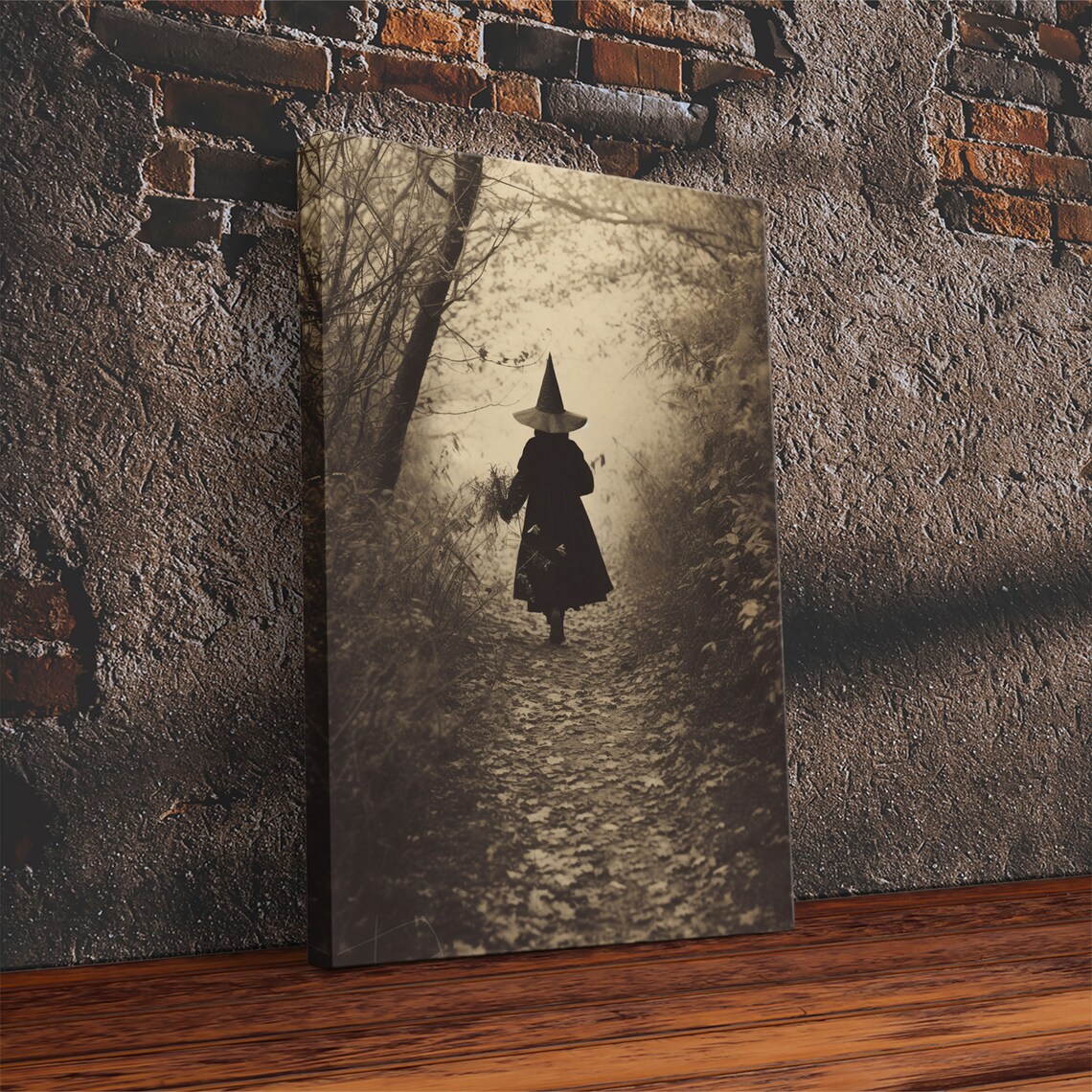 Victorian Witch in the Woods Halloween Art Print - Image 4