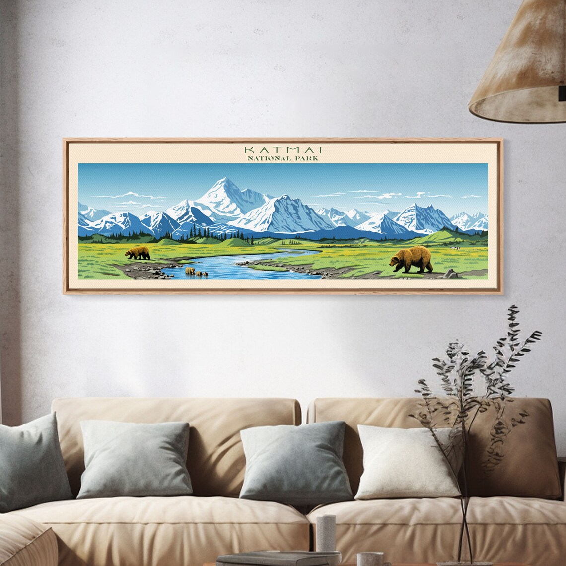 Katmai National Park Alaska Brown Bears River Mountain Travel Poster - Image 4